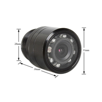 Caméra de recul HD 480TVL CVBS, étanche 170 degrés, 8 LED, vision nocturne, fixation universelle par perçage 28 mm