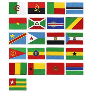 Vente en gros d'usine : Petits patchs brodés thermocollants de drapeaux nationaux africains - Product Image 1