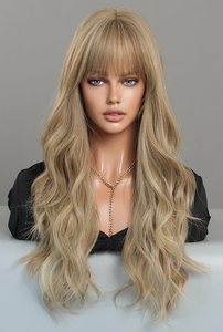 Parrucca Lunga Ricciolina Stile Europeo-Americano da 24 Pollici <span class=keywords><strong>con</strong></span> <span class=keywords><strong>Frangia</strong></span> e Grandi Onde in Fibra Sintetica, Disponibile in Diverse Opzioni di Colore - Product Image 4