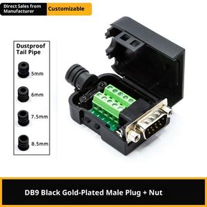 DB9免焊连接器2排9针RS232/485免焊插头公头母头DB9串口插头 - Product Image 4