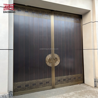 Porte double vitrée en aluminium insonorisée à ouverture latérale, finition moderne, coupe-vent et étanche, pour murs extérieurs d'hôtel