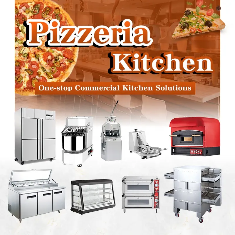 Tam Set Pizzeria ekipmanları Pizza dükkanı restoran için ticari Pizza fırını Pizza yapma makinesi mutfak ekipmanları