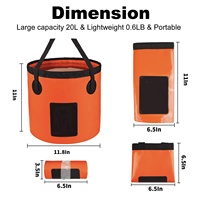Seau pliable personnalisé 5 gallons lavabo portable extérieur voyage Camping pêche lavage de voiture seau d'eau pliant