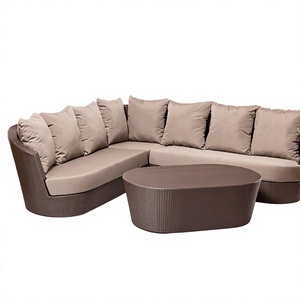 Sofá Seccional en Forma de L de 7 Plazas con Mesa, Sofá de Exterior Tejido, Conjunto de Salón para Patio - Product Image 1