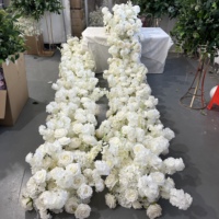 IFG Wholesale, chemin de table en fleurs de cerisier et de roses blanches en soie de 10 pieds pour décorations de table de mariage