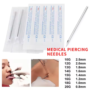 <span class=keywords><strong>Agujas</strong></span> <span class=keywords><strong>de</strong></span> Tatuaje Desechables Esterilizadas 14G 16G 18G 20G, Herramientas Estériles <span class=keywords><strong>de</strong></span> Acero Quirúrgico para Oreja, Nariz, Labio, Lengua, Pezón, Ombligo, con Certificación CE - Product Image 5