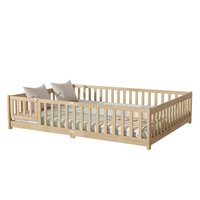 Lit bébé écologique de luxe en bois massif convertible en lit double avec rangement pour chambre d'hôtel