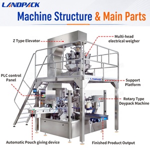 Machine de remplissage et d'emballage rotative pour sachets Doypack en Mylar pour aliments pour animaux de compagnie (viande séchée) - Product Image 4