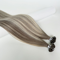 Livraison rapide 50g quantité minimale de commande Ash Tone Dimensional Ice Blonde Blending Color Extensions de cheveux humains avec Ktips Flat Tip Prebonded SDD