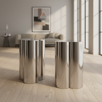 Table basse d'angle en métal de luxe, design nordique, en acier inoxydable, pour salon, modèle maison de luxe