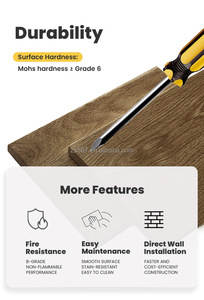 Panneau mural en bambou et PVC écologique imperméable, textures modernes en grain de bois 3D pour les murs intérieurs, hôtels, entrepôts, ateliers - Product Image 4