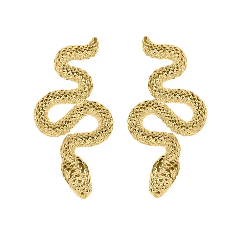 Pendientes de plata de ley 925 con forma de serpiente para mujer, Gemnel delicados, chapado en oro amarillo de 18k, joyería de animal