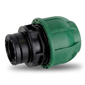 Acoplamiento Roscado Hembra de Baja Compresión 20*3/4 de Material PP Virgen SAP para Tuberías de PE/HDPE, Suministro de Agua, Drenaje y Agricultura - Product Image 1