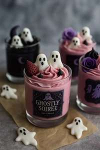 Bougie parfumée gothique LANJO Black Rose, bougies parfumées élégantes Dark Romance pour Halloween, design fantôme et citrouille pour la maison - Product Image 5