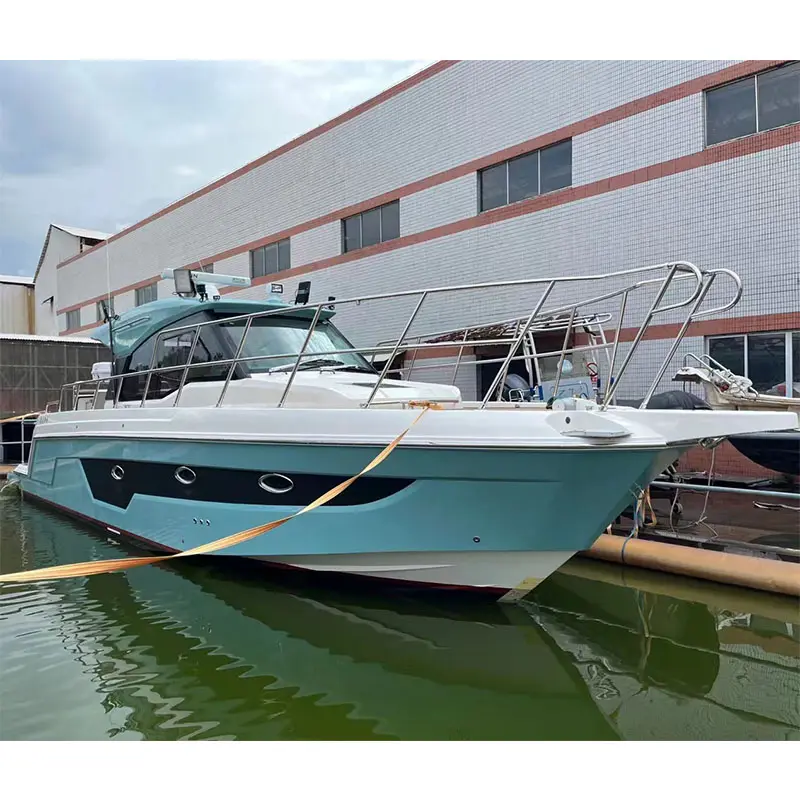 Family Cruising Profisher 12.8m/42ft Luxury Cabin Fiberglass Speed Fishing Motor Boat For Sale
