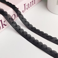 Bande élastique en dentelle festonnée de 1 cm, 5 couleurs, pour lingerie, bordure en dentelle extensible pour sous-vêtements, couture de vêtements
