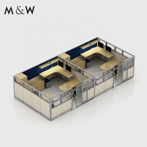 M&amp;W America Modern 4-Person <strong>Office</strong> Panel Desk Furniture Flexible <strong>Modular</strong> Cubicle <strong>for</strong> Workshop Bank Workstation - Product Image 3