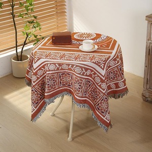 Tovaglia Vintage Geometrica in Cotone/Poliestere Tessuta a Mano, Logo Personalizzato, Copridivano Boho Jacquard Antipolvere - Product Image 1