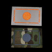 Drapeau du Japon en nylon noir à couleurs IR, découpe laser, patch réfléchissant pour sac à dos tactique et chemise