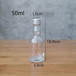 Clear Mini Small 50ml Licor Alcohol Glass Botella de vino con tapón de rosca para <span class=keywords><strong>Brandy</strong></span> serigrafiado - Product Image 6