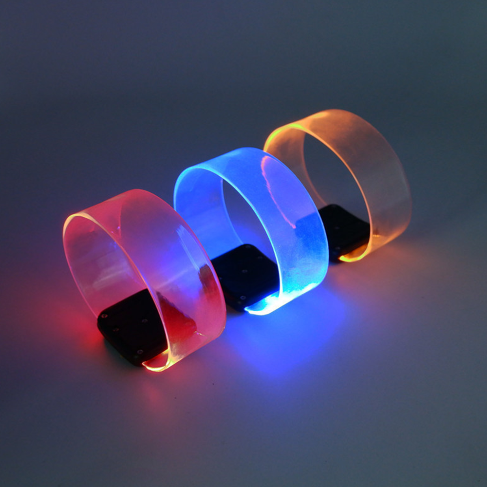 Rechargeable Magnetic LED Light-Up Wristband with Sound Activated Glow | Party & Rave Event Wrist Light