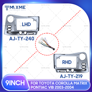 Marco de salpicadero para instalación de radio de coche Android, venta al por mayor de fábrica, para Toyota <span class=keywords><strong>Corolla</strong></span> Matrix 2003-2004, marco de pantalla de 9 pulgadas para reproductor de radio de coche - Product Image 5
