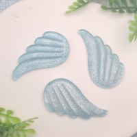Ailes d'ange en résine scintillante faites à la main, cabochons à dos plat pour fournitures d'art DIY, accessoires de décoration intérieure