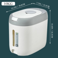 Conteneur de stockage alimentaire en plastique moderne de 10 kg, 2 pièces, étanche à l'humidité et aux insectes, hermétique, pour riz, 10-20 L, vente en gros
