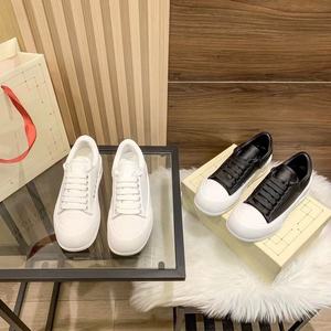 White Canvas Platform Sneakers Round Toe Lace-up Breathable All Seasons Walking <b>Shoes</b> - Product Image 3
