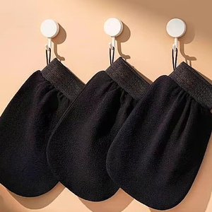 Guantes de baño marroquíes de viscosa con logotipo y paquete personalizados, guantes de baño exfoliantes turcos para masaje de piel para Sauma - Product Image 1