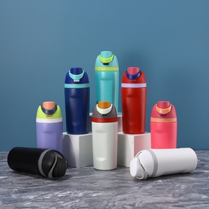 Vaso térmico SilverJet de acero inoxidable de 12oz/16oz, libre de BPA, botella de agua aislada para viajes, escuela y actividades al aire libre, con tapa y pajita. - Product Image 2