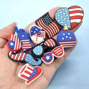 人気のアメリカ国旗シューズチャームPvcソフトラバーシューズアクセサリー独立記念日アメリカシューズチャームクロッグチャームキッズギフ - Product Image 3