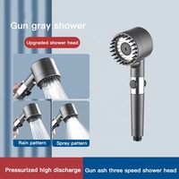 Pommeau de Douche Mural Portable 4 Modes Puissant en ABS Chromé Moderne Économe en Eau pour Salle de Bain