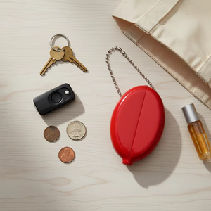 BOCE Customized creative portable oval PVC mini wallet <b>keychain</b> - Product Image 1