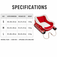 Lit de Noël en peluche YAOYUE pour animaux de compagnie, canapé pour chien et chat en fausse fourrure rouge avec motif flocon de neige et coussin amovible