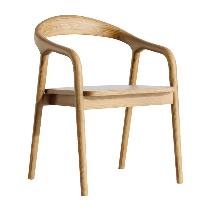 Atacado Nórdico madeira sólida volta jantar cadeira Casual café cadeira Simples poltrona escritório mesa cadeira