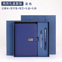 Articles cadeaux de luxe promotionnels en gros, carnet A5 en cuir, journal personnalisé, ensemble cadeau de carnet avec stylo et recharge à vendre