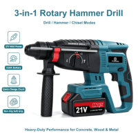 Marteau perforateur rotatif sans fil 21V YIZHIHANG avec batterie au lithium, professionnel, industriel, bricolage, travaux sur béton