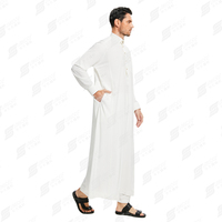 Bata de hombre de tela sedosa de Indonesia sensación fresca musulmana Jubbah elegante árabe Thobe para el verano