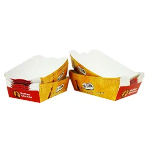 Индивидуальный коричневый крафт-белый картон хот-дог сэндвич-корм хот-дог упаковочная бумажная коробка для хот-догов лоток для бумаги
