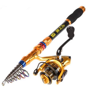 Canne à pêche télescopique en Fiber de carbone, moulinet de pêche Portable, ensemble combiné, pour bateau de mer, canne à pêche de roche - Product Image 1