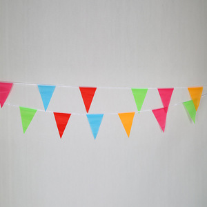 Banderines Triangulares Coloridos de Poliéster, Decoraciones para Fiestas, Artículos para Cumpleaños, 12 Piezas C507 - Product Image 2