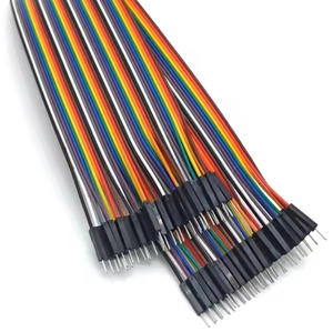 22 24 AWG Dupont đỏ vàng xanh 10cm 20cm 30cm 40PIN 1P Cáp dòng nữ để nữ nam Dupont Jumper dây - Product Image 1