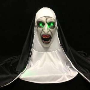 Scary Creepy Nun Niños Fiesta de Halloween Máscara facial Mascarada Cosplay Party Props Horror Nun Ghost Doll Mask - Product Image 4