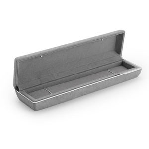 FANXI Luxury Jewelry Grey Microfiber Jewelry <b>LED</b> <b>Light</b> Ring <b>Box</b> Ring Bracelet Pendant Bangle Jewelry <b>Box</b> - Product Image 4