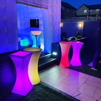 Vente en gros de table de bar cool location de table de nuit pour fêtes table de cocktail lumineuse à led éclairée meubles de bar