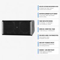 Haut-parleur Line Array extérieur étanche IP67 8 pouces trois voies en alliage d'aluminium pour installation fixe, parcs, places publiques et festivals de musique