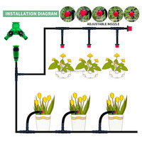Système d'irrigation goutte à goutte DIY pour serre 10M-30M, kits d'arrosage automatique pour jardin avec tuyau et goutteurs réglables