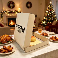 Boîte à pizza en papier kraft ondulé recyclable, écologique, biodégradable, pour emballages alimentaires à emporter, pour restaurant, SP3791