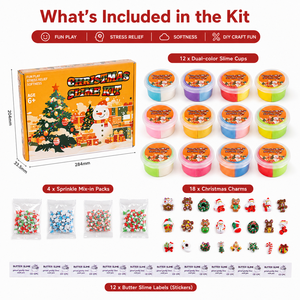 Kit de Slime Navideño, Regalos para Bolsas de Sorpresas, Slime Colorido para Fiestas Infantiles, Slime Suave y No Pegajoso al por Mayor - Product Image 5